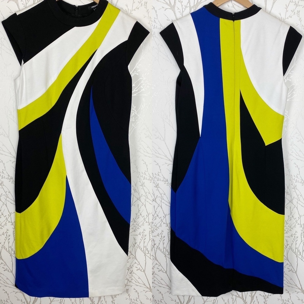 PREMISE Figure-Flattering Sleeveless Colorblock Sheath Dress NWT Medium
